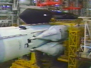 Polyus ensamblada en el cohete Energía