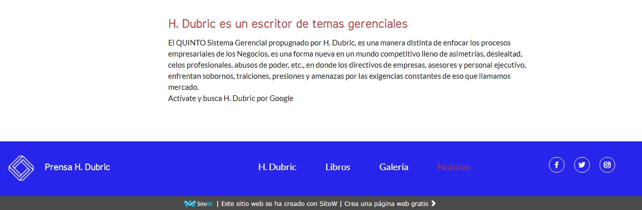 H. Dubric Site Web