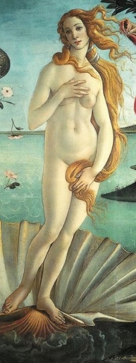 Dos cuadros y una escena: "La Primavera" y "El nacimiento de Venus".